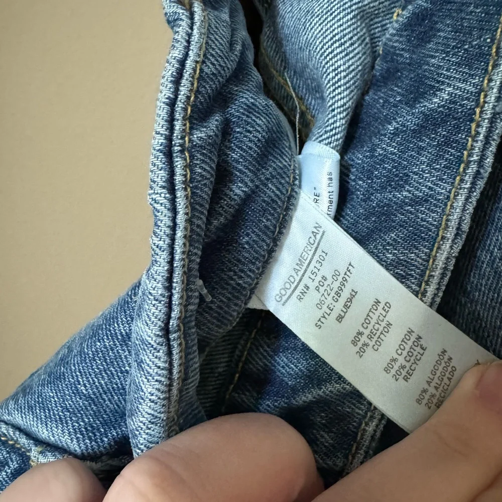 Good American Good Boy Blue Straight Leg Jeans - Picture 11 of 11